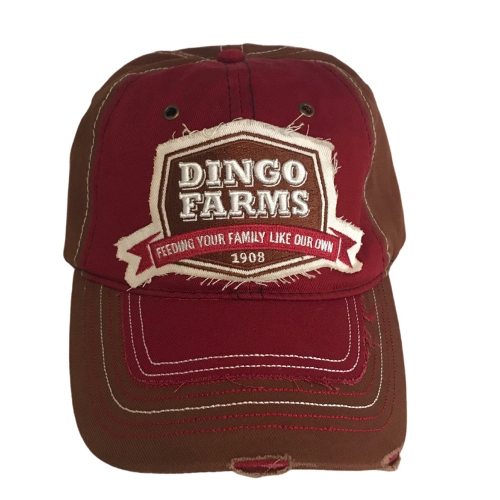 Dingo Farms Adjustable Trucker Style 100% Cotton Hat New With Stitched Logo